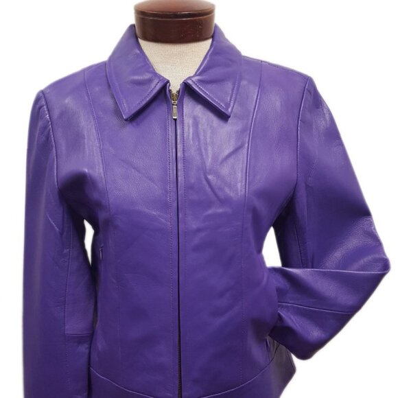 Women’s Cute Basic Nappa Leather Short Jacket 4 Color Available - Picture 10 of 12